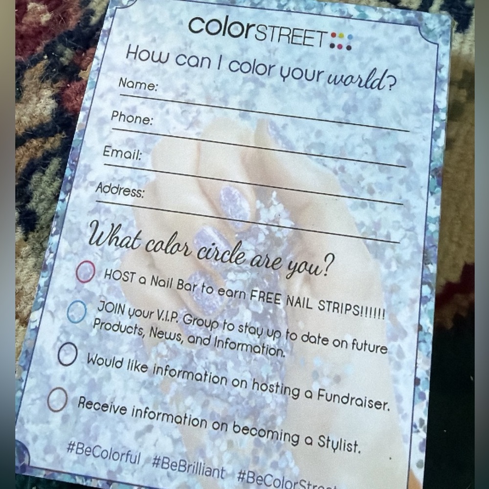 Color Street Pastel Blue & Cream Sign-Up Sheet